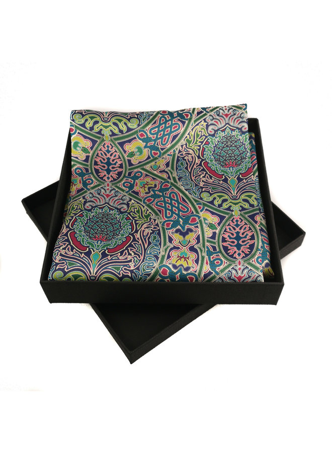 Celtic Twist Multi Satin and Silk Scarf  with magnetic clasp Boxed 96