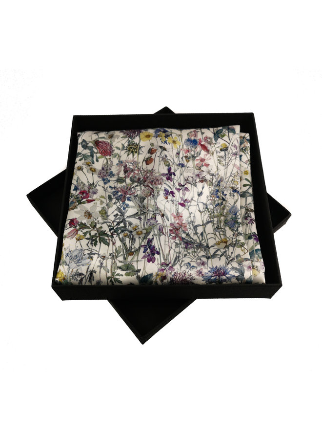 Wild Flowers  Satin and Silk Scarf  with magnetic clasp Boxed   95