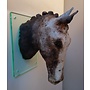 Horse Head with mane wall work stoneware 01