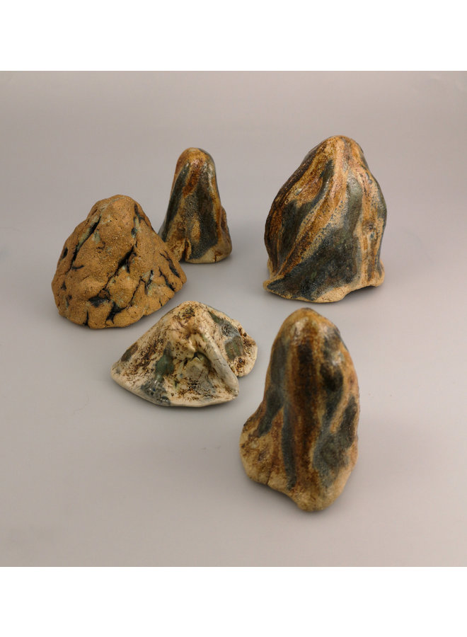 Rock Forms set of 5 stoneware 044