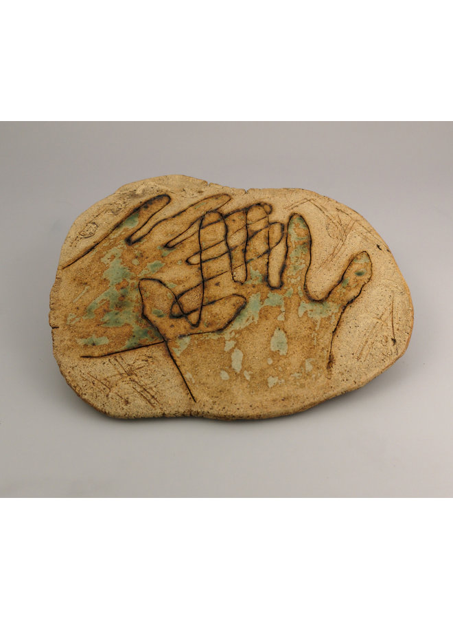 Hands Together  stoneware wall plaque 049
