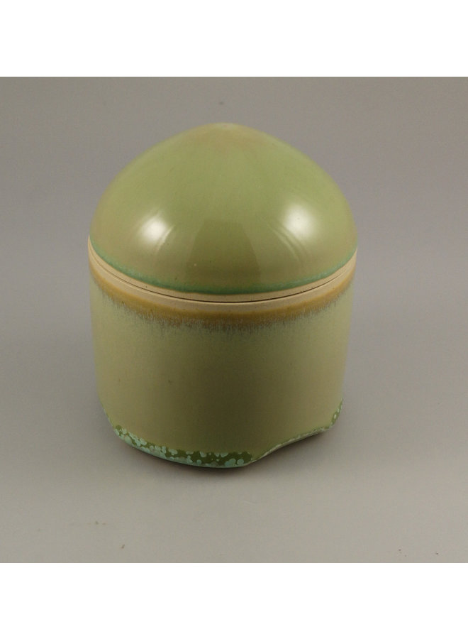 Dome lidded cylinder pot stoneware 07