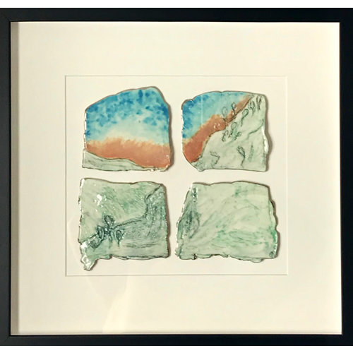 Nicola Briggs Sunset Landscape, gerahmtes Wandstück, Porzellan und Platin 01 Nicola Briggs Sunset Landscape, gerahmtes Wandstück, Porzellan und Platin 01