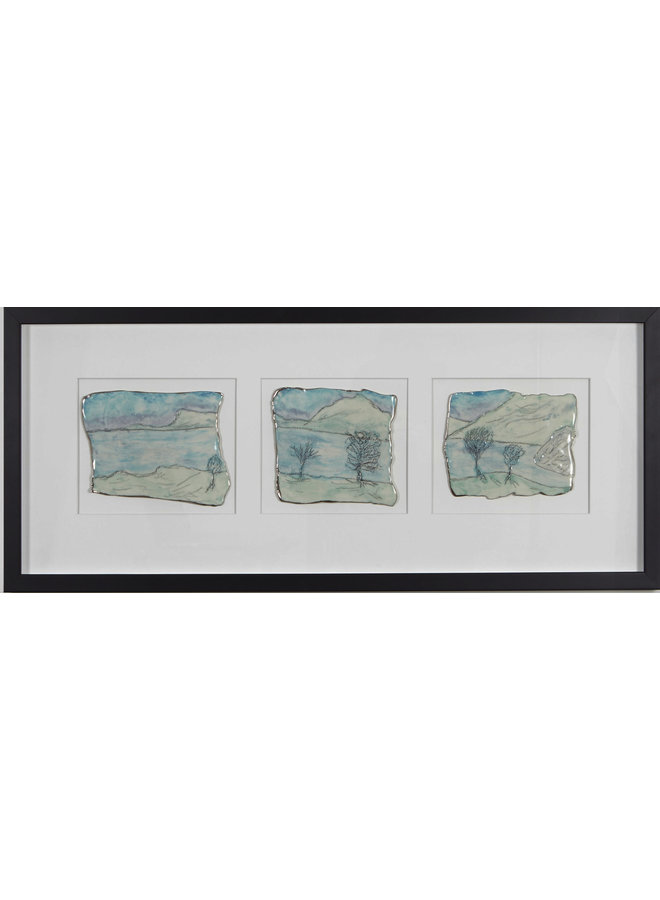 Grassmere Triptych porcelain and platinum framed 03