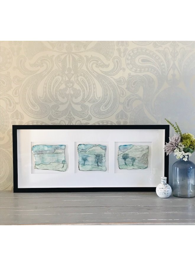 Grassmere Triptych porcelain and platinum framed 03