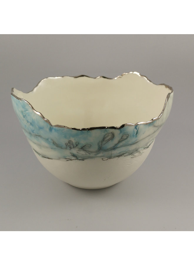 Landscape  Bowl with Blue sky , porcelain and platinum 05