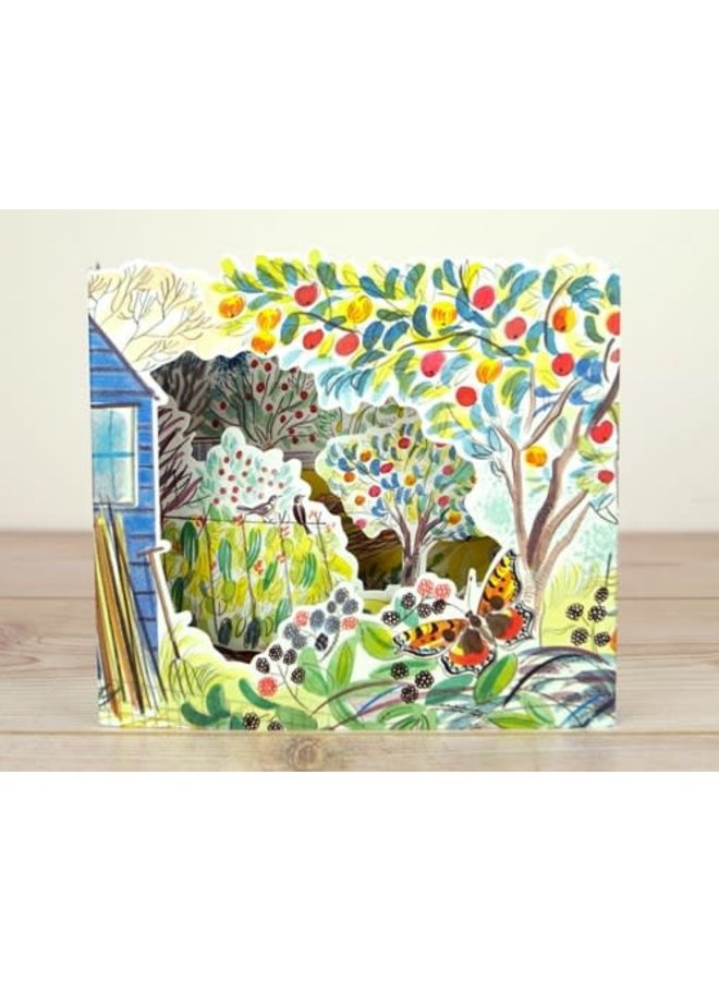 Orchard Allotments 3D card by Emily Sutton