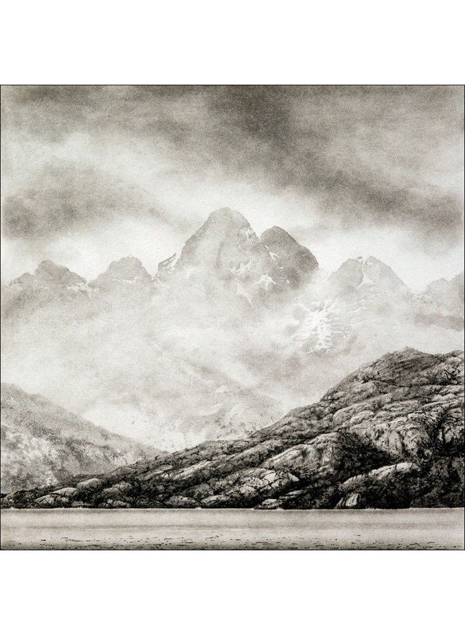 Riesco Island, Rio Verde, from the Straits of Magellan (overcast) - etching  11 framed