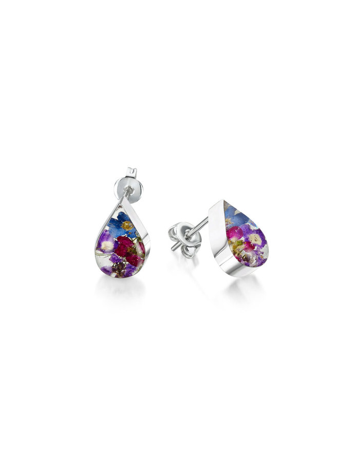 Purple Haze aretes en forma de gota plata 110