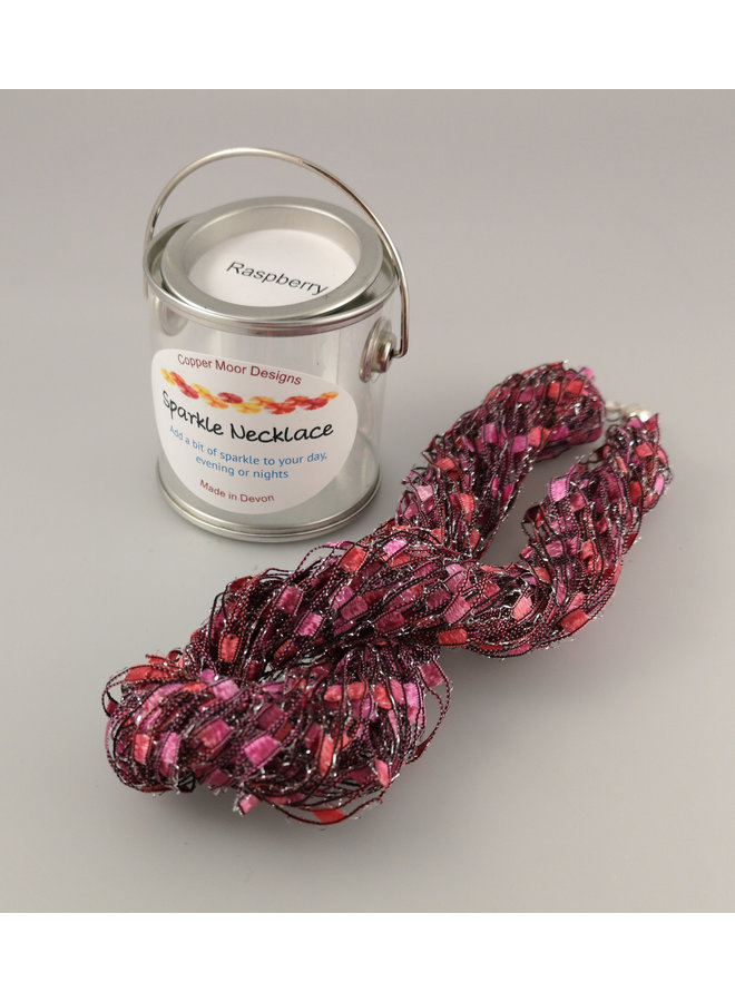 Sparkle Fibre Necklace Raspberry  14