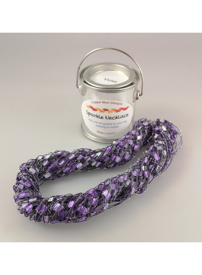 Sparkle Fibre Necklace Violet and Mauve 10