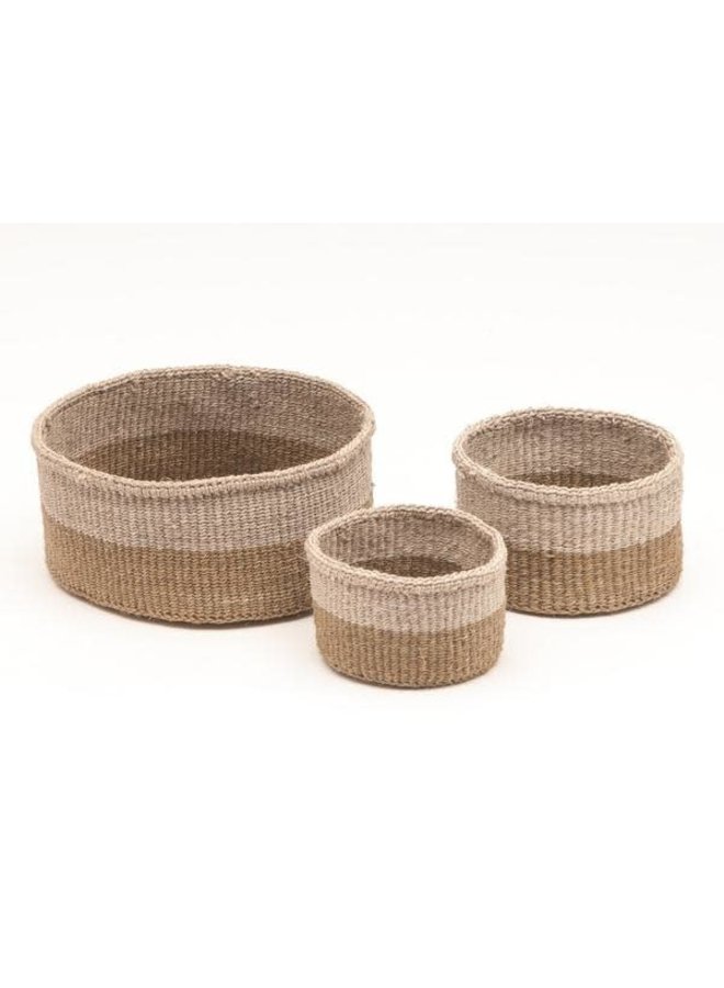 Cesto mediano Chali Brown y Beige Sisal 09