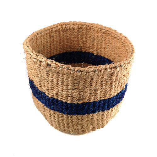 The Basket Room Fine weave blue stripe Sisal Xsmall baskekt 26 The Basket Room Fine weave blue stripe Sisal Xsmall baskekt 26