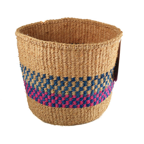 The Basket Room Tejido fino Rosa y azul rejilla Sisal pequeño baskekt 29 The Basket Room Tejido fino Rosa y azul rejilla Sisal pequeño baskekt 29