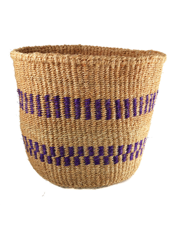 Feines Geflecht Lila Streifen Medium Sisal baskekt 33