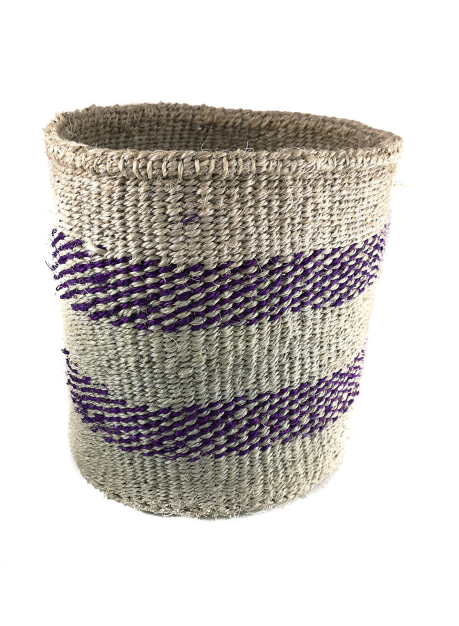 Fine weave purple stripe medium Sisal   baskekt 31