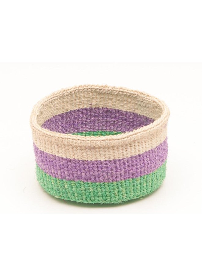 Hela Green and Purple Sisal medium basket 06