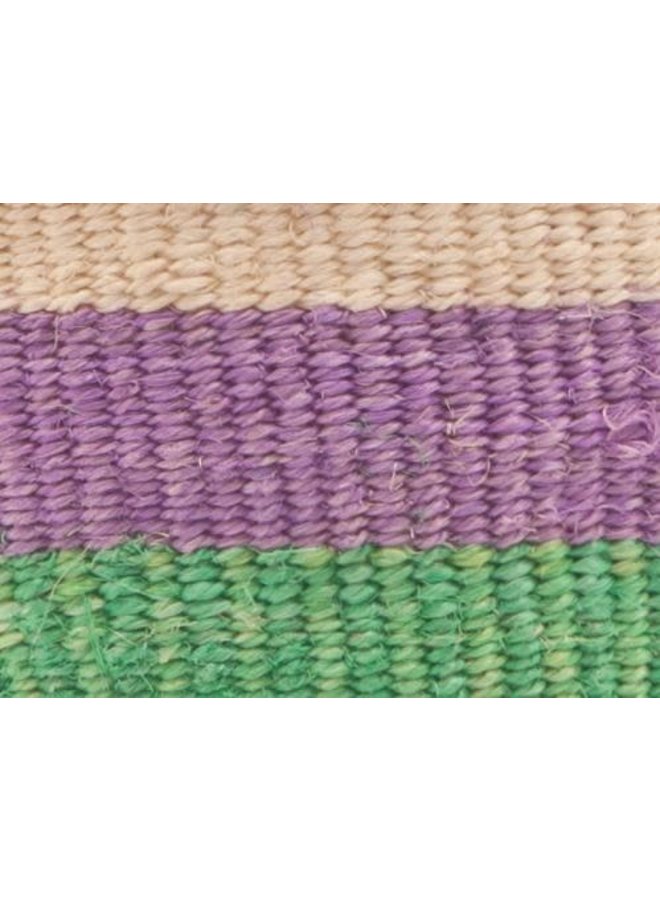 Panier moyen Hela en sisal vert et violet 06