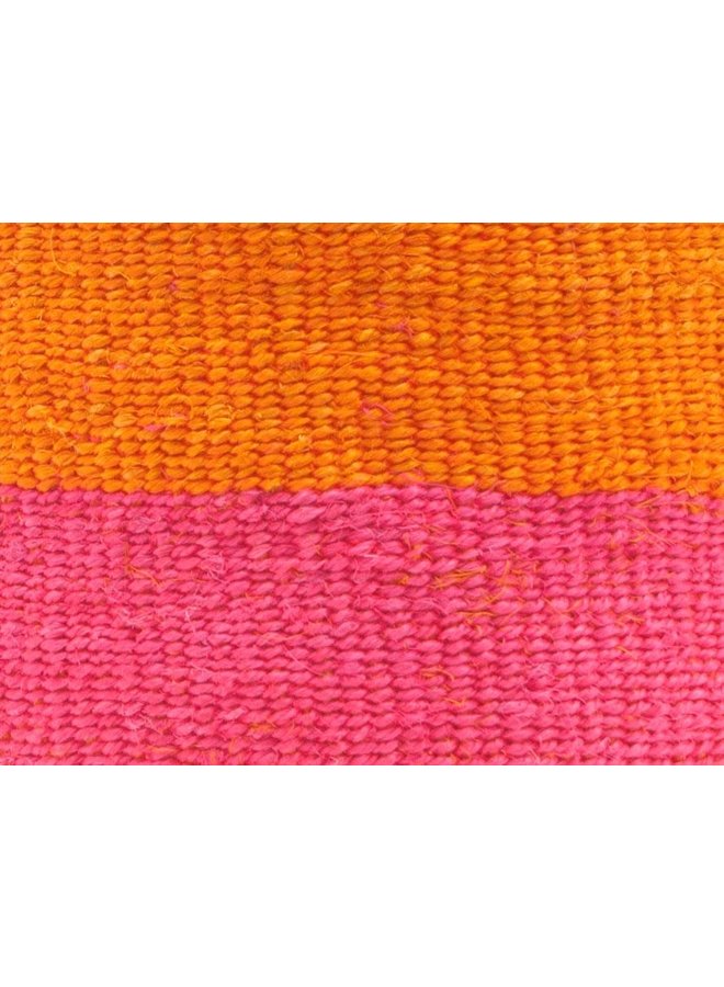 Kali Floro Panier moyen en sisal orange et rose 12