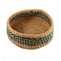 Simba Green stripe grass hand woven basket 18