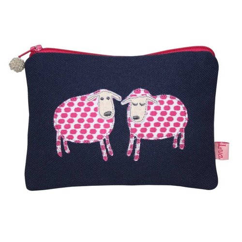 LUA Zwei Schafe applizierten Zip Purse Navy 142 LUA Zwei Schafe applizierten Zip Purse Navy 142