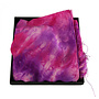 Fuchsia Crepe de Chine silk fringed scarf Boxed 94