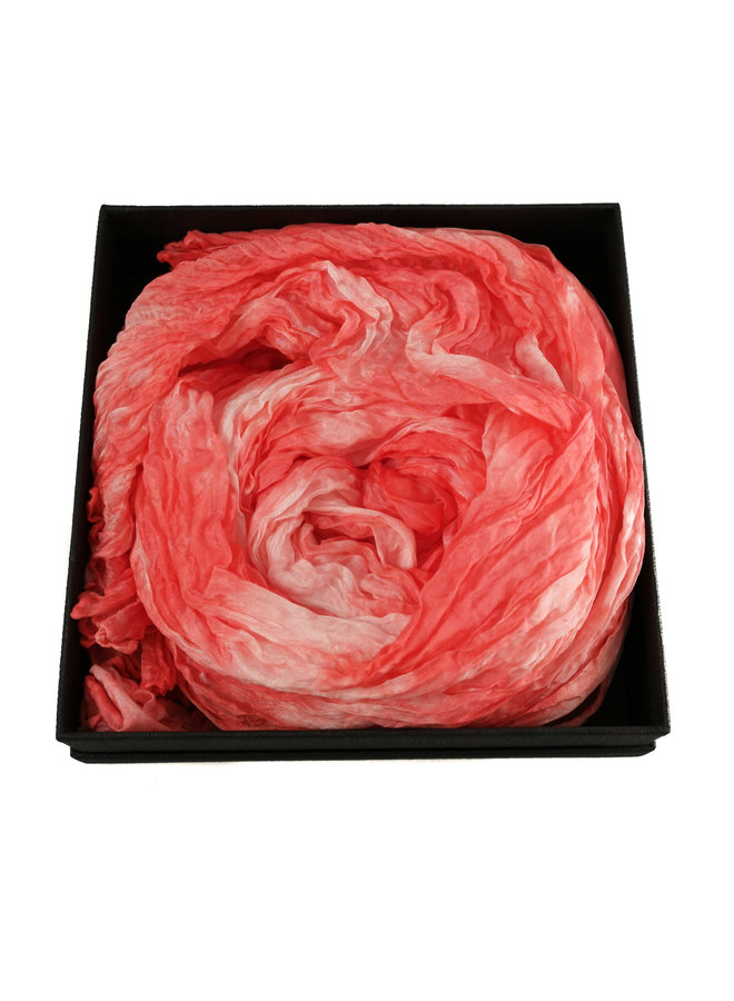 Coral Crinckle pañuelo de seda ancho regalo en caja 102