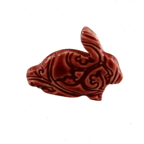 Pretender To The Throne Bunny small stamped Ceramic Brooch 049 Pretender To The Throne Bunny small stamped Ceramic Brooch 049