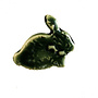 Bunny green small stamped ceramic brooch 104