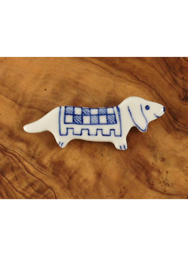 Broche de cerámica Dachshund 074