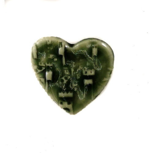 Pretender To The Throne Broche de cerámica estampado pequeño corazón verde 087 Pretender To The Throne Broche de cerámica estampado pequeño corazón verde 087