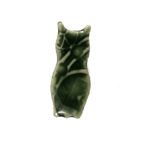 Pretender To The Throne Broche cerámico estampado pequeño búho verde 094 Pretender To The Throne Broche cerámico estampado pequeño búho verde 094