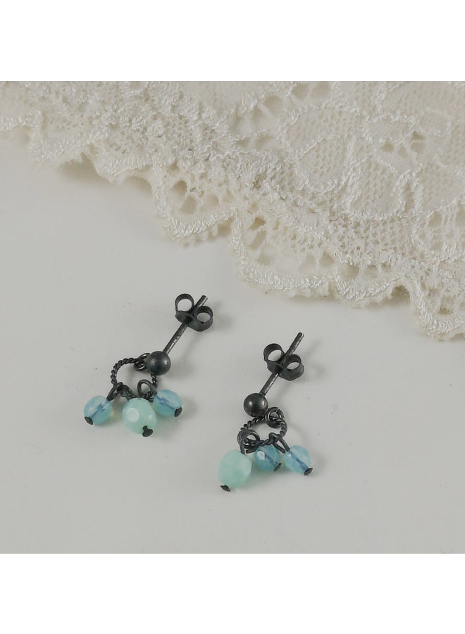 Charm  aqua  stud earrings 12