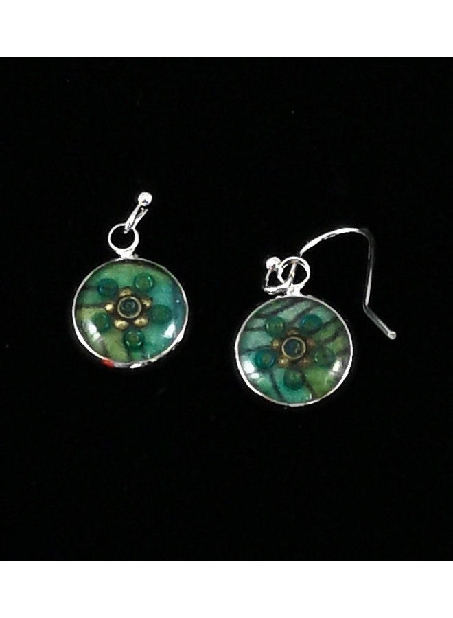 Finch  Art round drop earrings  26