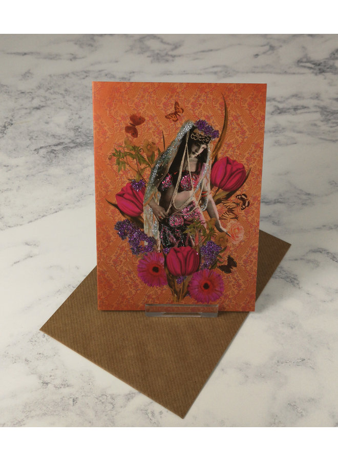 Veil Vintage Glitter Card