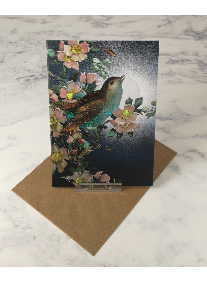 Nightingale Vintage Glitter Card 29