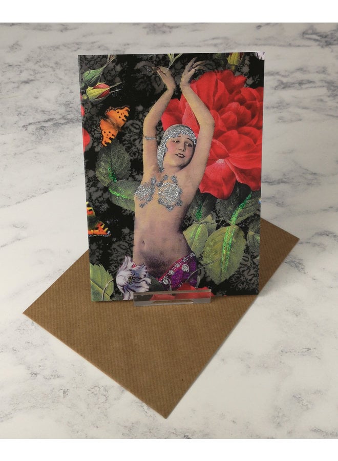 Burlesque  Vintage Glitter Card