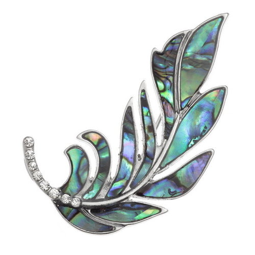 Tide Jewellery Feather paua shell brooch 136 Tide Jewellery Feather paua shell brooch 136
