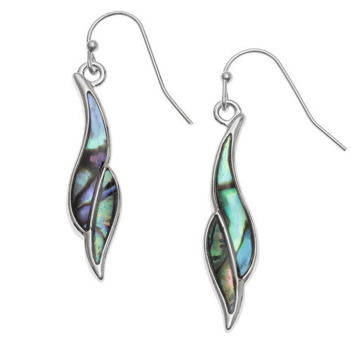 Tide Jewellery Long twist paua shell drop earrings 133 Tide Jewellery Long twist paua shell drop earrings 133