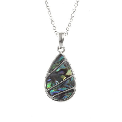 Tide Jewellery Collar de conchas de Paua con incrustaciones de lágrima Tide Jewellery Collar de conchas de Paua con incrustaciones de lágrima