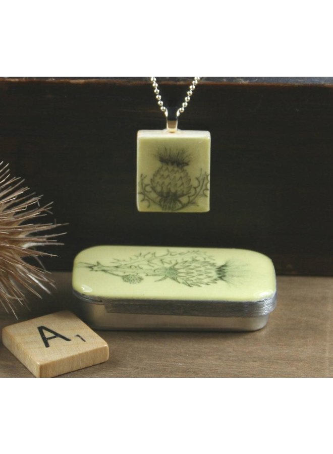 Thistle Scrabble I Tile Pendant and Tin 03