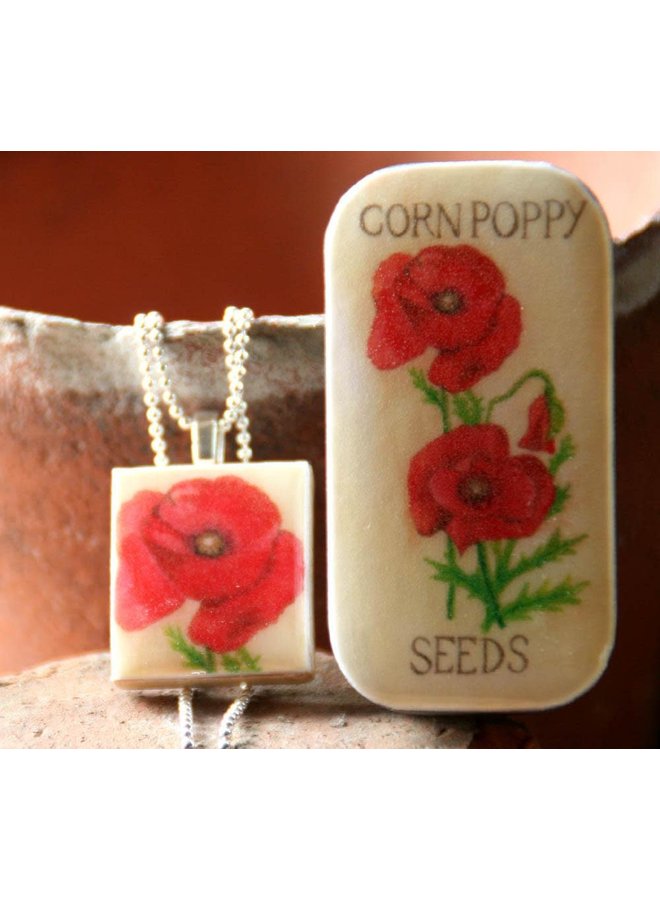 Poppy Scrabble N Tile Pendant and Tin 12