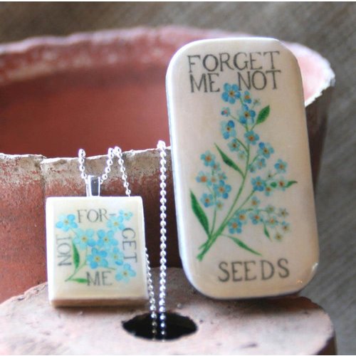 Leigh Shepherd Designs Forget me Not Scrabble Y Tile Pendant and Tiny Tin 07 Leigh Shepherd Designs Forget me Not Scrabble Y Tile Pendant and Tiny Tin 07