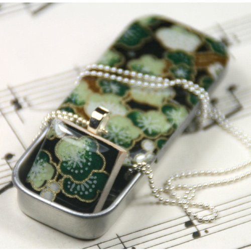 Leigh Shepherd Designs Sakura Green Scrabble I Tile Pendant and Tiny Tin 23 Leigh Shepherd Designs Sakura Green Scrabble I Tile Pendant and Tiny Tin 23