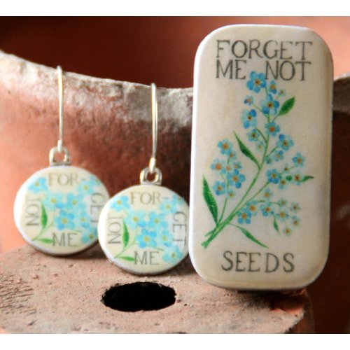 Leigh Shepherd Designs Forget me Not Sixpence Earrings in Tiny Box 27 Leigh Shepherd Designs Forget me Not Sixpence Earrings in Tiny Box 27