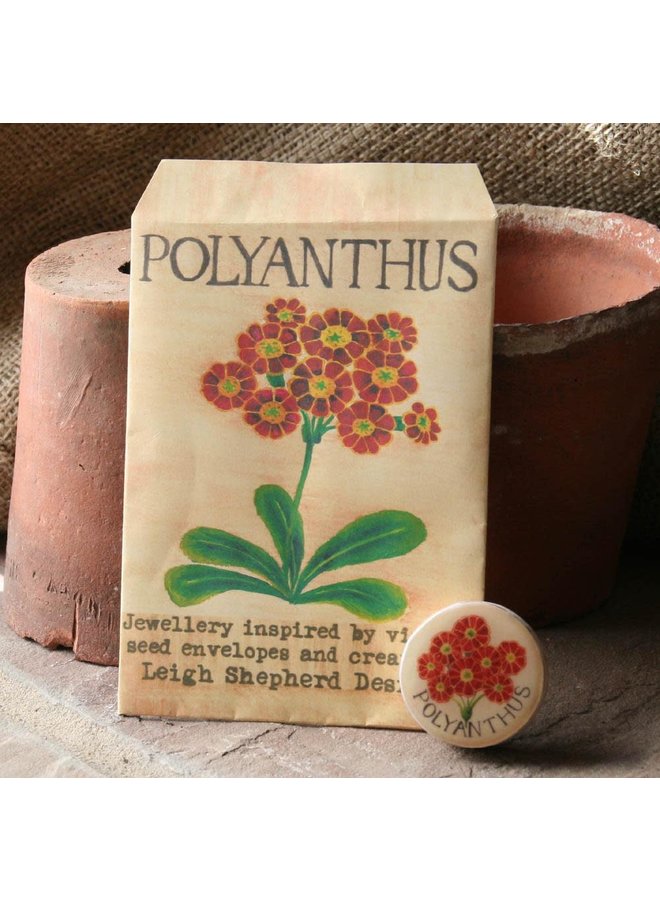 Polyanthus Draughts Brooch 31