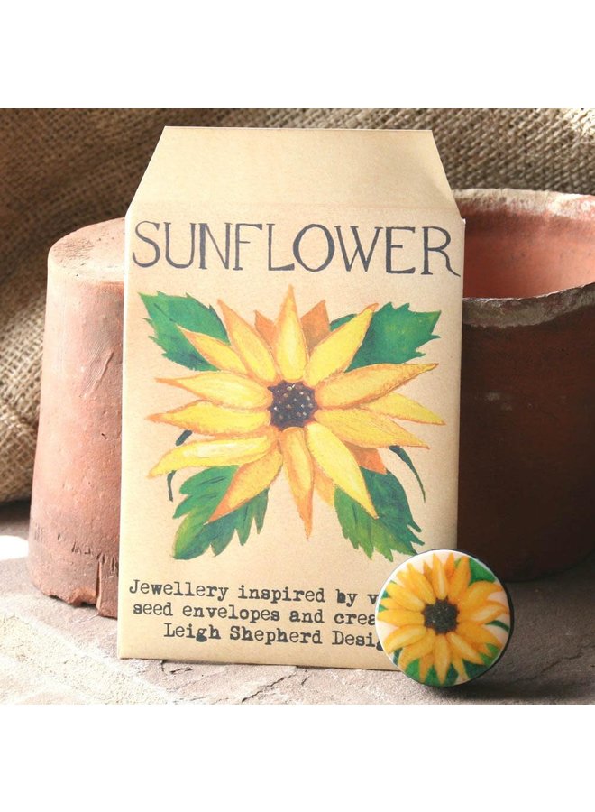 Sunflower Draughts Brooch 28