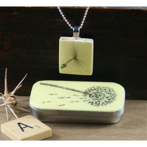 Leigh Shepherd Designs Dandelion Scrabble E Tile Pendant and Tin 07 Leigh Shepherd Designs Dandelion Scrabble E Tile Pendant and Tin 07