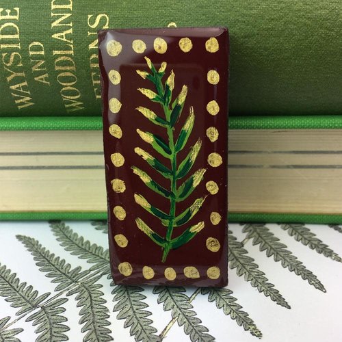 Leigh Shepherd Designs Woodland Burgundy Domino Brooch on card 55 Leigh Shepherd Designs Woodland Burgundy Domino Brooch on card 55