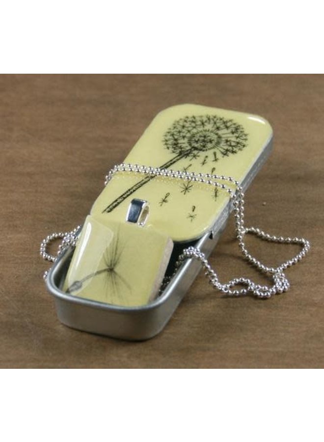 Dandelion Scrabble E Tile Pendant and Tin 07